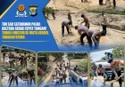 Gerak Cepat Satbrimob Polda Kaltara Tangani Bencana Longsor di Jalan Rimba Raya