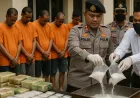 Barang Bukti Narkoba Senilai Rp9 Miliar Dimusnahkan, 7 Tersangka Diamankan Polresta Barelang