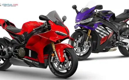Ducati Panigale V4 S vs Aprilia RSV4 Factory: Superbike Italia Sama-Sama Bermesin V4