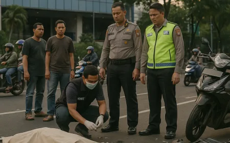Pemotor Tanpa Identitas Meninggal Usai Kecelakaan di Depan Hi-Tech Mall Surabaya