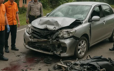 Kecelakaan di Jalur Sungai Pinyuh–Mempawah: 1 Meninggal, 3 Luka Berat