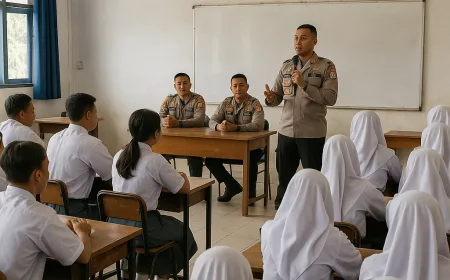 Polres Tanah Karo Sosialisasikan Hukum dan Rekrutmen Polri di SMA Negeri 2 Kabanjahe