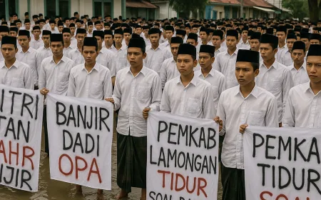 Ratusan Santri Sindir Pemkab Lamongan Soal Banjir: Kritik Pedas dan Realita Penanganan