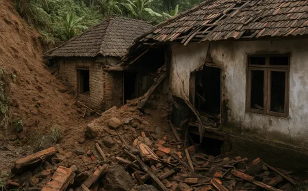 Hujan Deras Picu Longsor di Busungbiu, Dua Rumah Warga Desa Subuk Rusak Parah