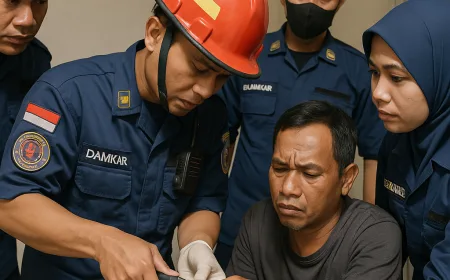 Petugas Damkar Bondowoso Selamatkan Jari Terjepit Cincin Korban Kecelakaan Motor