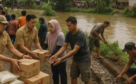 Pemkab Jombang Tangani Dampak Banjir Carangrejo dengan Bantuan Logistik dan Perbaikan Infrastruktur