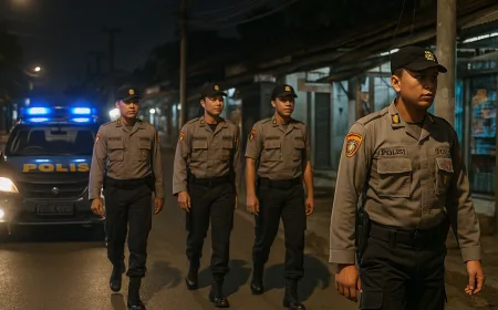Patroli KRYD Polsek Pasawahan Intensif Cegah Kejahatan Malam di Purwakarta