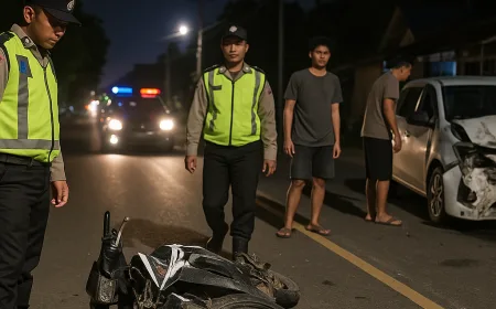 Polsek Bunta Gercep Tangani Dua Lakalantas dalam Semalam