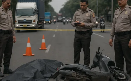 Kecelakaan Margomulyo Surabaya: Pemotor Meninggal Dunia di Tempat