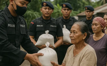 Sat Brimob Polda Kaltim Serentak Salurkan Bantuan Sosial Lewat Program Jumat Berkah