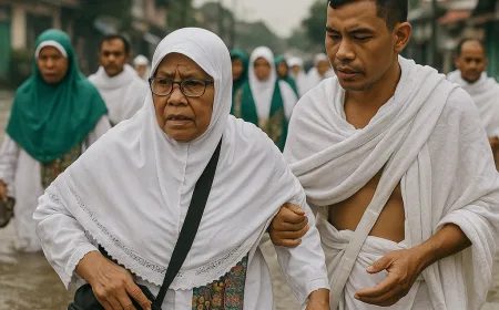 Keteguhan Antar Korban Banjir Menuju Wukuf