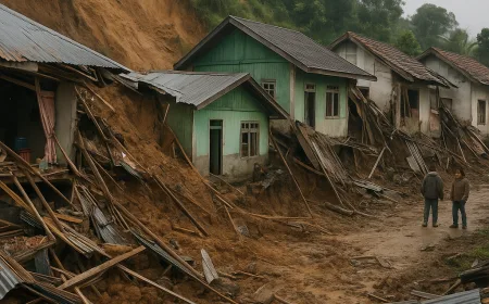 Tanah Longsor di Karo Rusak Empat Rumah, Dua KK Terpaksa Mengungsi