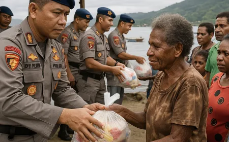 Dit Polairud Polda Papua Gelar Bakti Sosial Presisi Pererat Silaturahmi Masyarakat Pesisir