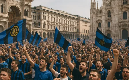 Fan Inter Milan Merayakan Scudetto 2025/26 dengan Pesta Besar di Milan