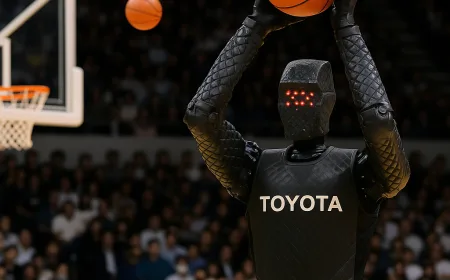 Robot AI Toyota CUE7 Tembak Bola Basket dengan Pembelajaran Mandiri