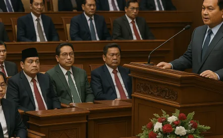 Ketum Parpol dan Menteri Kabinet Hadiri Pidato KEM-PPKF Prabowo di DPR
