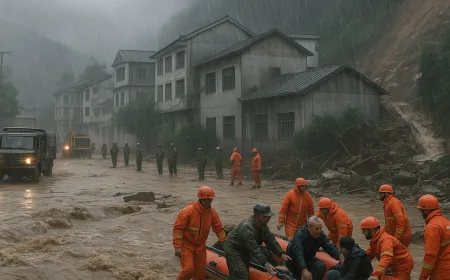 Hujan Deras dan Banjir Bandang di Tiongkok Tewaskan 21 Orang, Evakuasi Besar-besaran Dilakukan