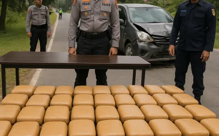 Polres Taput Sita 112 Paket Ganja Kering Usai Kecelakaan Kurir Narkoba