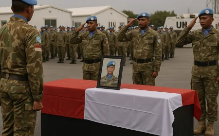 UNIFIL Gelar Upacara Penghormatan untuk Prajurit TNI yang Gugur di Lebanon