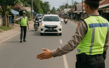 Satlantas Polres Bangkep Gelar Patroli Kamseltibcar Lantas Tekan Kecelakaan