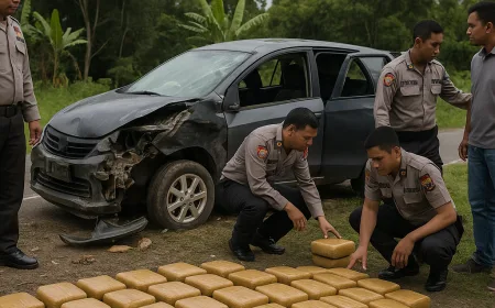 Pengiriman 112 Kg Ganja ke Medan Terungkap Usai Kecelakaan di Tapanuli