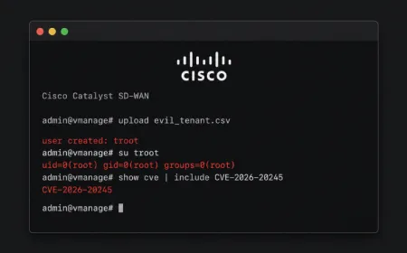 Eksploitasi Zero-Day CVE-2026-20245 pada Cisco Catalyst SD-WAN untuk Akses Root