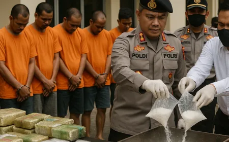 Barang Bukti Narkoba Senilai Rp9 Miliar Dimusnahkan, 7 Tersangka Diamankan Polresta Barelang