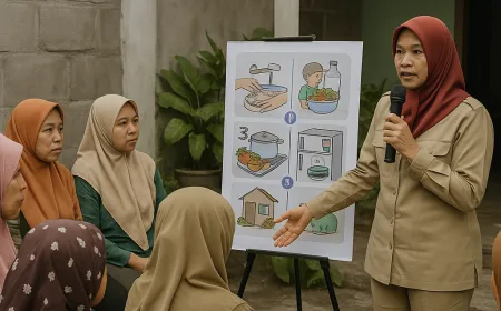 Blitar Booming Kasus Penyakit Menular! Dinkes Gercep Edukasi Pangan Aman di Kepanjenkidul Guna Putus Rantai Diare dan Tifus Melalui STBM Pilar 3