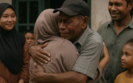 Setelah 14 Tahun Terpisah, Bapak Adam Kapauruma Kembali ke Pelukan Keluarga di Fakfak