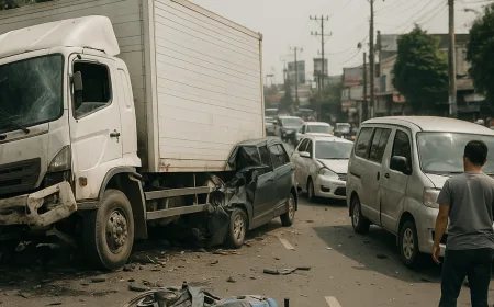 Kecelakaan Truk Rem Blong di Bekasi: 1 Tewas dan 5 Luka Parah