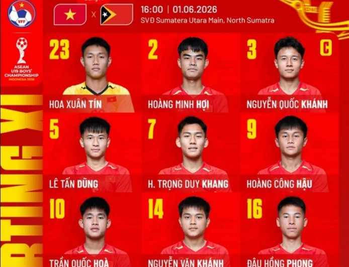 Hasil Timnas Vietnam U-19 vs Timor Leste U-19 di Piala AFF U-19 2026: The Golden Star Warriors Muda Menang Telak 3-0