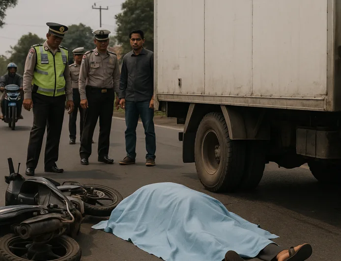 Guru di Probolinggo Tewas Terlindas Truk Boks Saat Hendak Menyalip, Ini Kronologinya