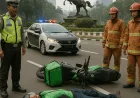 Pengemudi Ojol Tewas Akibat Kecelakaan Tunggal di Bundaran Patung Kuda Jakpus