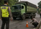Polresta Cirebon Olah TKP Kecelakaan Truk Tronton di Tanjakan Ciperna, Sopir Ngaku Kehilangan Kendali