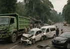Truk Rem Blong Sebabkan Kecelakaan 9 Kendaraan di Sibolangit, 4 Tewas