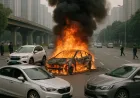 Kecelakaan Beruntun di Chengdu: Mobil BYD Qin Plus DM-i PHEV Terbakar Hebat
