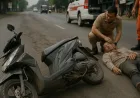 Kecelakaan Honda Beat di Cirebon: Motor Oleng di Jalan Bergelombang, Pengendara Luka