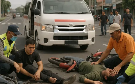 Kecelakaan di Simpang Empat Samsat Sewon, Dua Korban Luka Parah Dilarikan ke RS