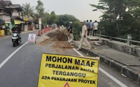 Perbaikan Jalan Longsor Kebon Pedes Bogor Dimulai dengan Anggaran Rp5,4 Miliar