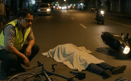 Pesepeda Tewas Terlindas Usai Diduga Tersenggol Motor di Jalan Godean