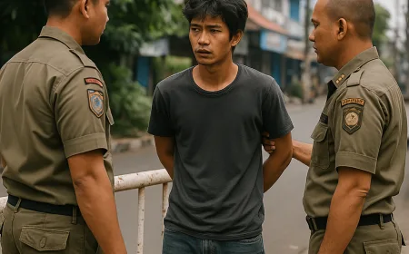 Satpol PP Tangkap Pemuda Minta Uang Bermodus Habis Bensin di Kelapa Gading