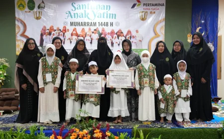 Pertamina Patra Niaga Kilang Plaju Santuni 111 Anak Yatim di Sekitar Ring 1