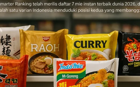 7 Mie Instan Terbaik Dunia 2026: Varian Indonesia Raih Posisi Kedua