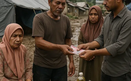 Korban Banjir di Desa Setul Tripe Jaya Diduga Dipungli Saat Terima Bantuan Jadup