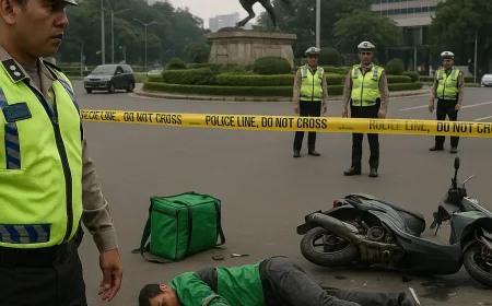 Kronologi Kecelakaan Driver Ojol Tewas di Bundaran Patung Kuda Jakpus