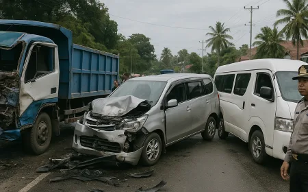 Kecelakaan Beruntun di Padang Pariaman: 1 Meninggal dan 10 Luka Berat