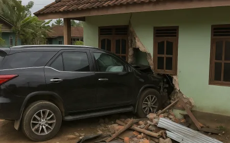 Kecelakaan Mobil Toyota Fortuner di Batang Hari Tabrak Rumah Warga, Ini Kronologinya