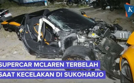 Kecelakaan Supercar McLaren Milik YouTuber Sukoharjo Terbelah Dua di Jalan Solo