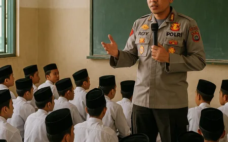 Police Go To School di Pondok Pesantren: Edukasi Hukum dan Pembentukan Karakter Santri