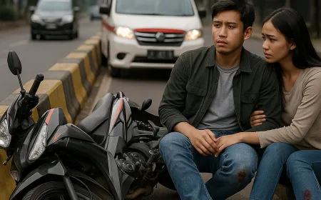Kecelakaan Motor di Bogor: Sejoli Boncengan Tabrak Separator Jalan, Luka Ringan